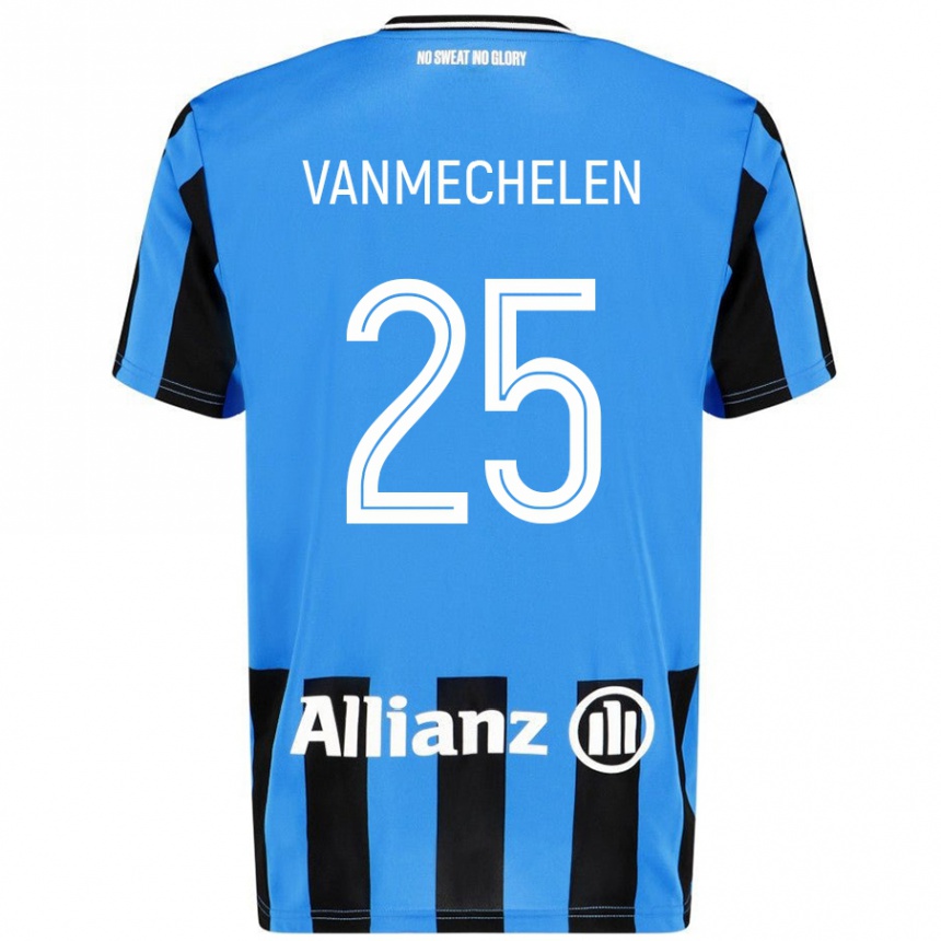 Férfi Labdarúgás Davinia Vanmechelen #25 Égszínkék Fekete Hazai Jersey 2024/25 Mez Póló Ing