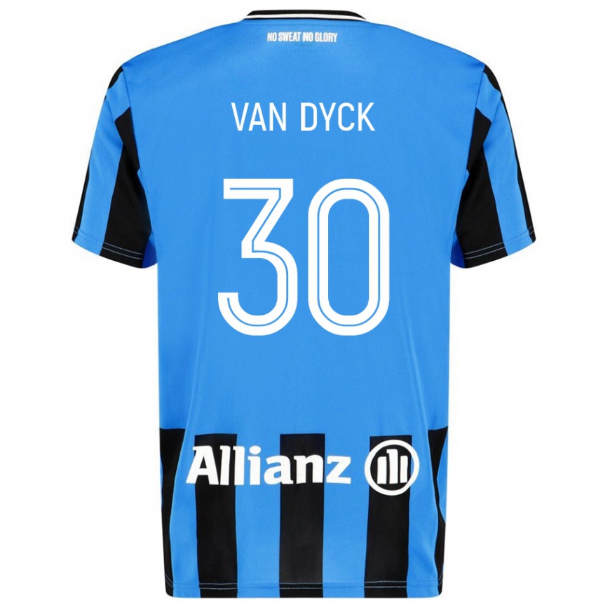 Férfi Labdarúgás Nell Van Dyck #30 Égszínkék Fekete Hazai Jersey 2024/25 Mez Póló Ing