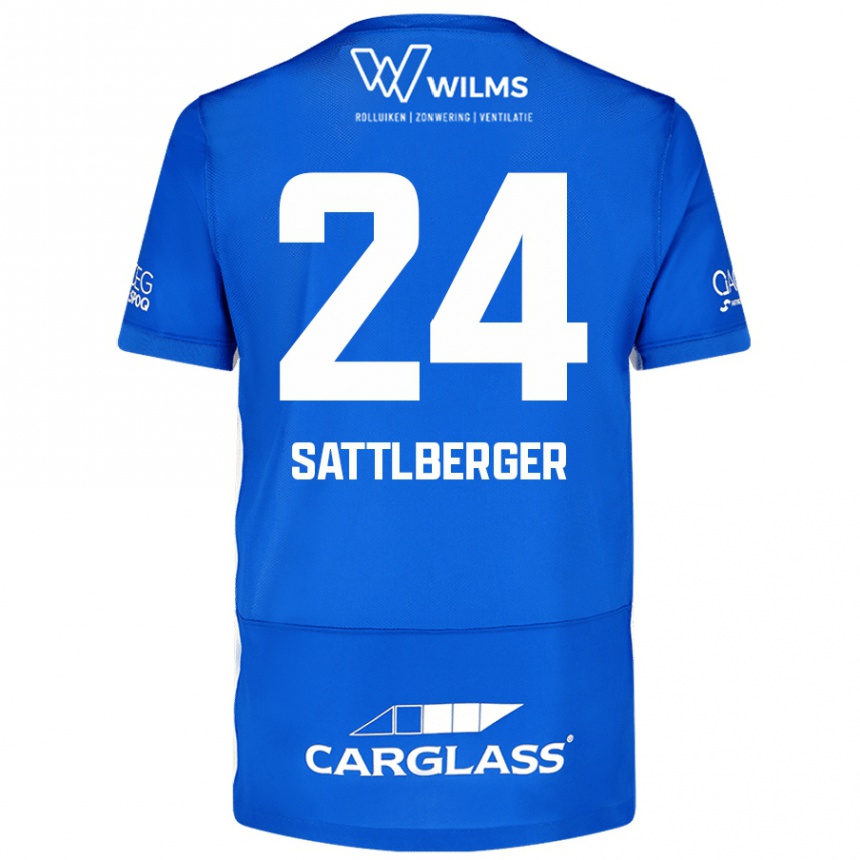 Férfi Labdarúgás Nikolas Sattlberger #24 Kék Hazai Jersey 2024/25 Mez Póló Ing