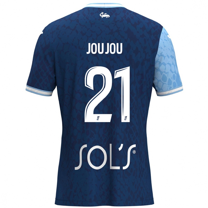 Férfi Labdarúgás Antoine Joujou #21 Égszínkék Sötétkék Hazai Jersey 2024/25 Mez Póló Ing