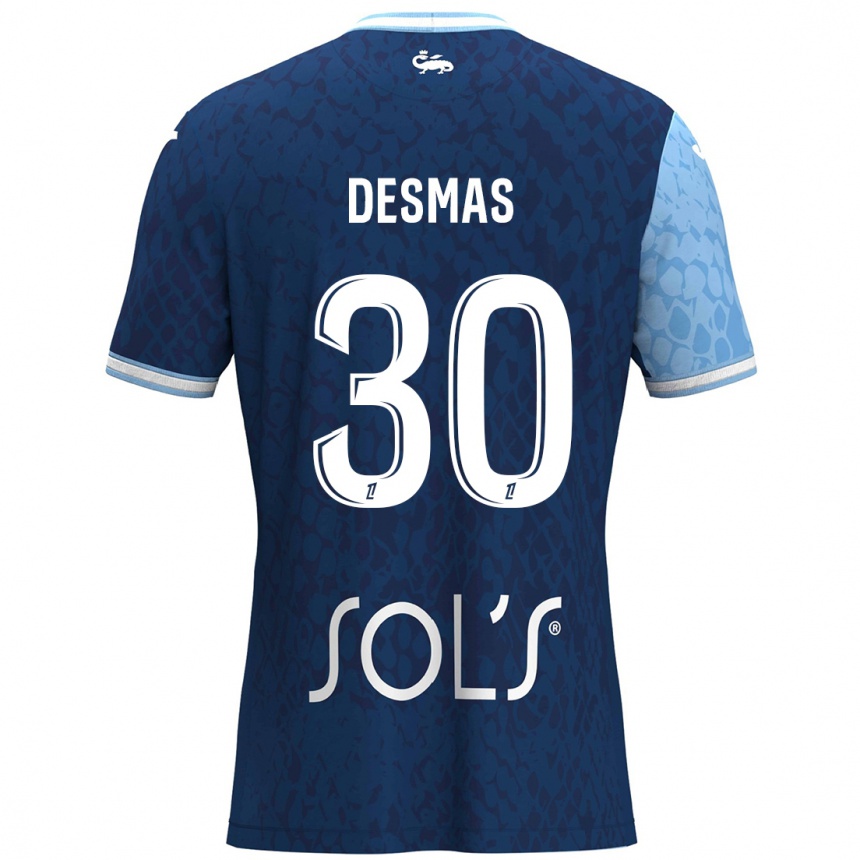 Férfi Labdarúgás Arthur Desmas #30 Égszínkék Sötétkék Hazai Jersey 2024/25 Mez Póló Ing