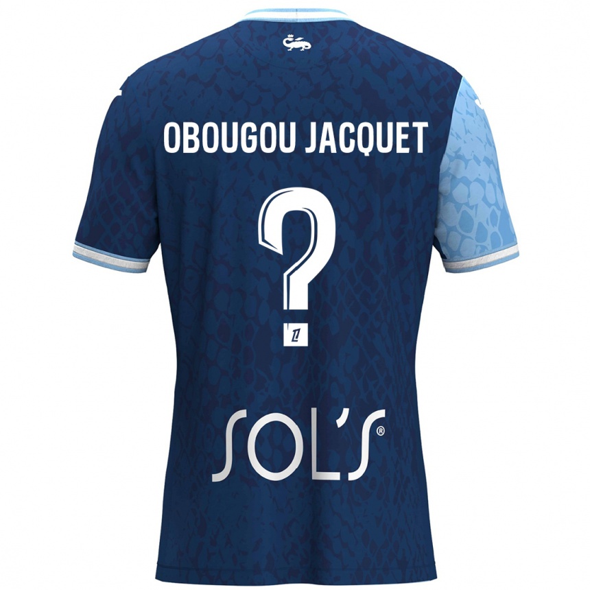 Férfi Labdarúgás Noam Obougou Jacquet #0 Égszínkék Sötétkék Hazai Jersey 2024/25 Mez Póló Ing