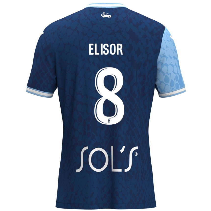 Férfi Labdarúgás Salomé Elisor #8 Égszínkék Sötétkék Hazai Jersey 2024/25 Mez Póló Ing