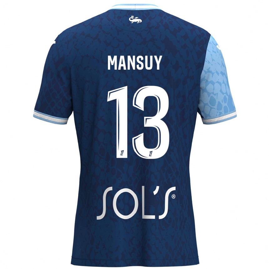 Férfi Labdarúgás Héloïse Mansuy #13 Égszínkék Sötétkék Hazai Jersey 2024/25 Mez Póló Ing