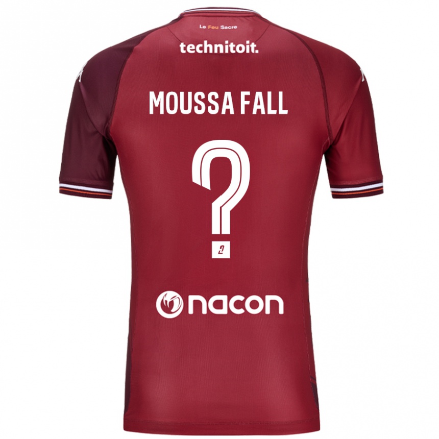 Férfi Labdarúgás Pape Moussa Fall #0 Piros Granata Hazai Jersey 2024/25 Mez Póló Ing