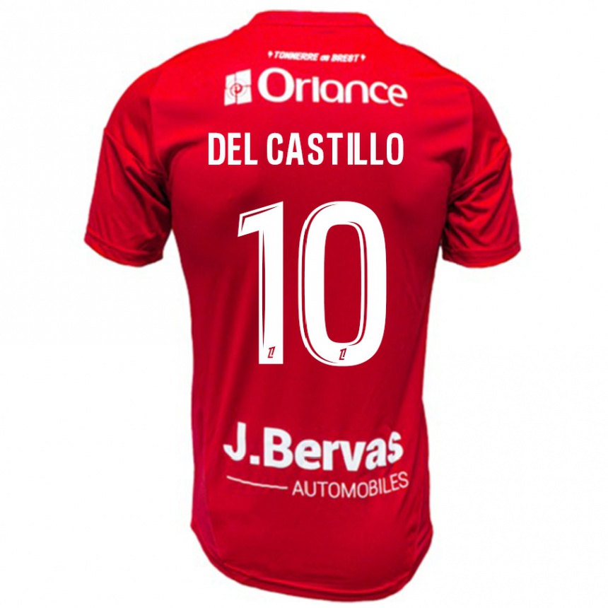 Férfi Labdarúgás Romain Del Castillo #10 Piros Fehér Hazai Jersey 2024/25 Mez Póló Ing