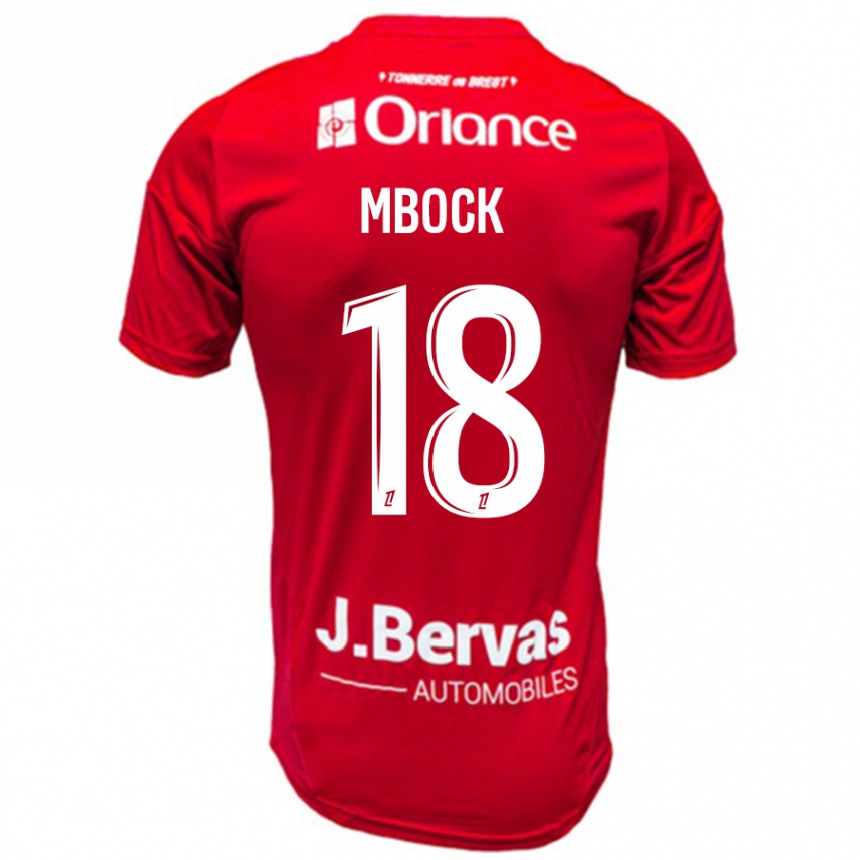 Férfi Labdarúgás Hianga'a Mbock #18 Piros Fehér Hazai Jersey 2024/25 Mez Póló Ing