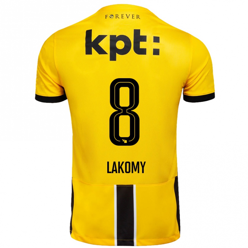 Férfi Labdarúgás Lukasz Lakomy #8 Sárga Fekete Hazai Jersey 2024/25 Mez Póló Ing