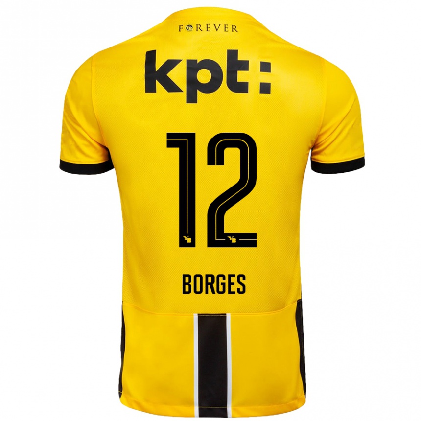 Férfi Labdarúgás David Borges #12 Sárga Fekete Hazai Jersey 2024/25 Mez Póló Ing