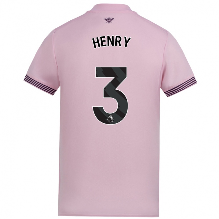 Férfi Labdarúgás Rico Henry #3 Rózsaszín Idegenbeli Jersey 2024/25 Mez Póló Ing