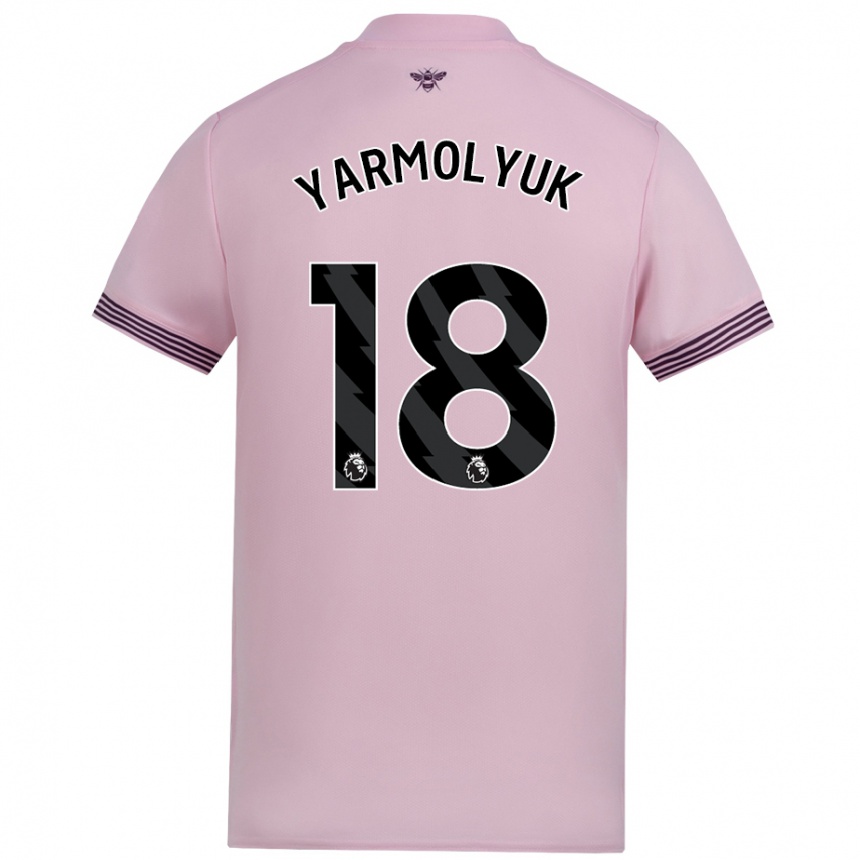 Férfi Labdarúgás Yegor Yarmolyuk #18 Rózsaszín Idegenbeli Jersey 2024/25 Mez Póló Ing