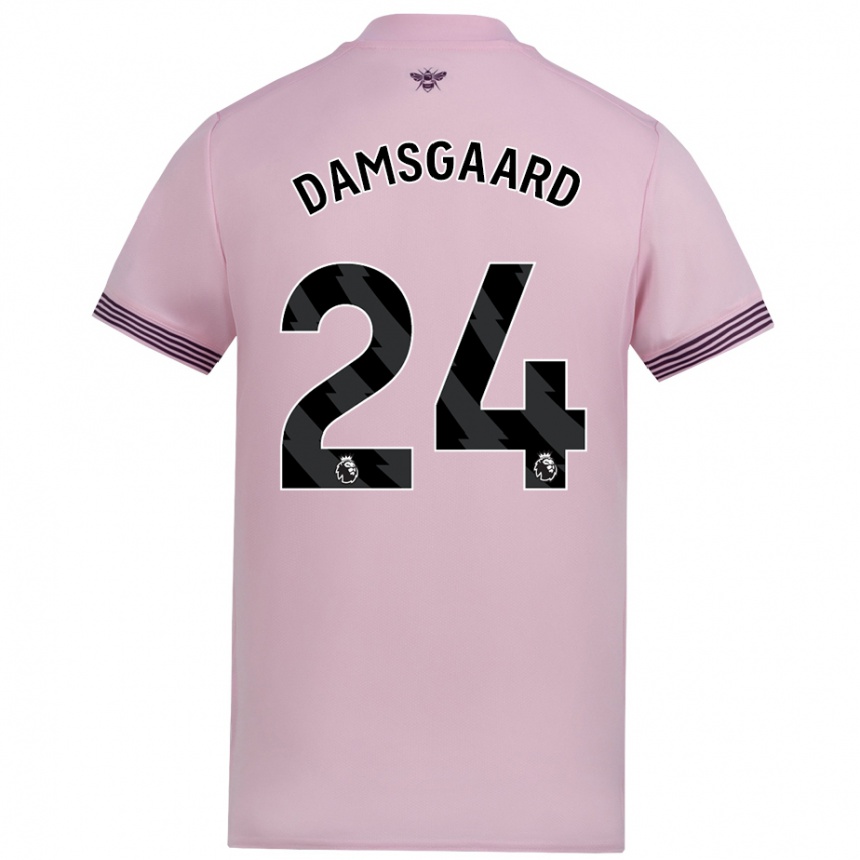 Férfi Labdarúgás Mikkel Damsgaard #24 Rózsaszín Idegenbeli Jersey 2024/25 Mez Póló Ing