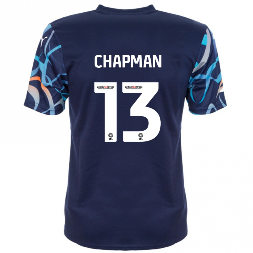 Férfi Labdarúgás Mackenzie Chapman #13 Sötétkék Idegenbeli Jersey 2024/25 Mez Póló Ing