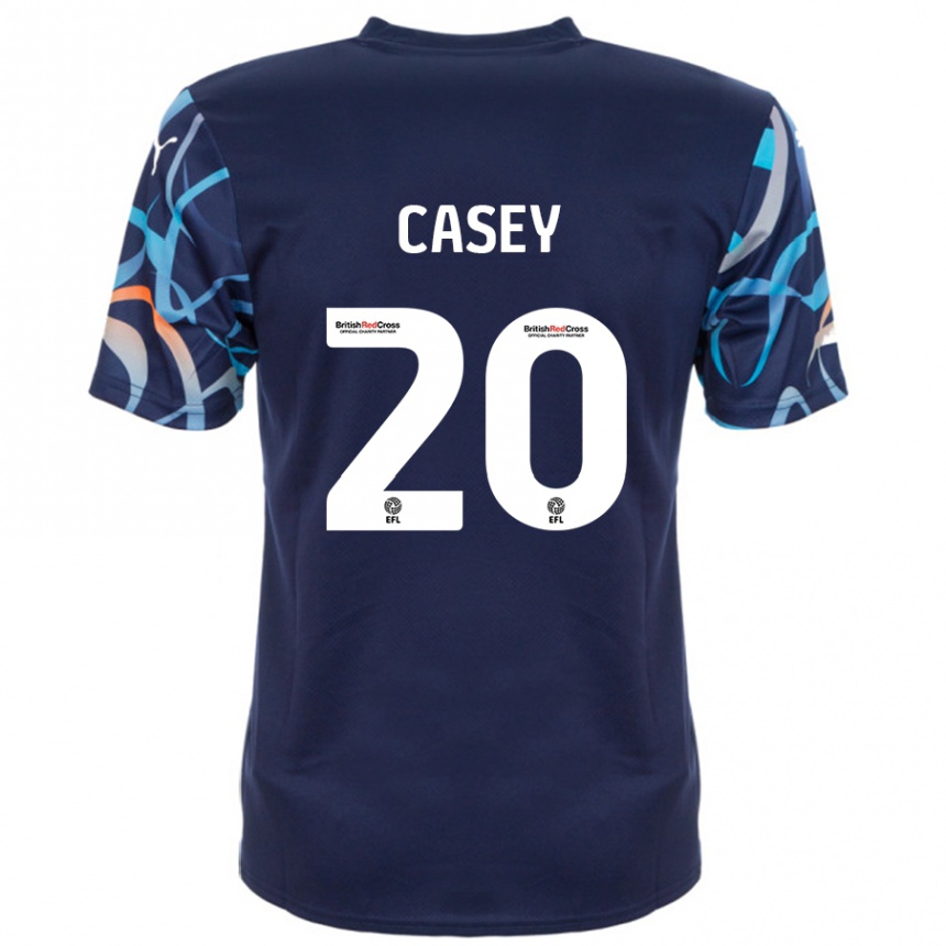 Férfi Labdarúgás Oliver Casey #20 Sötétkék Idegenbeli Jersey 2024/25 Mez Póló Ing