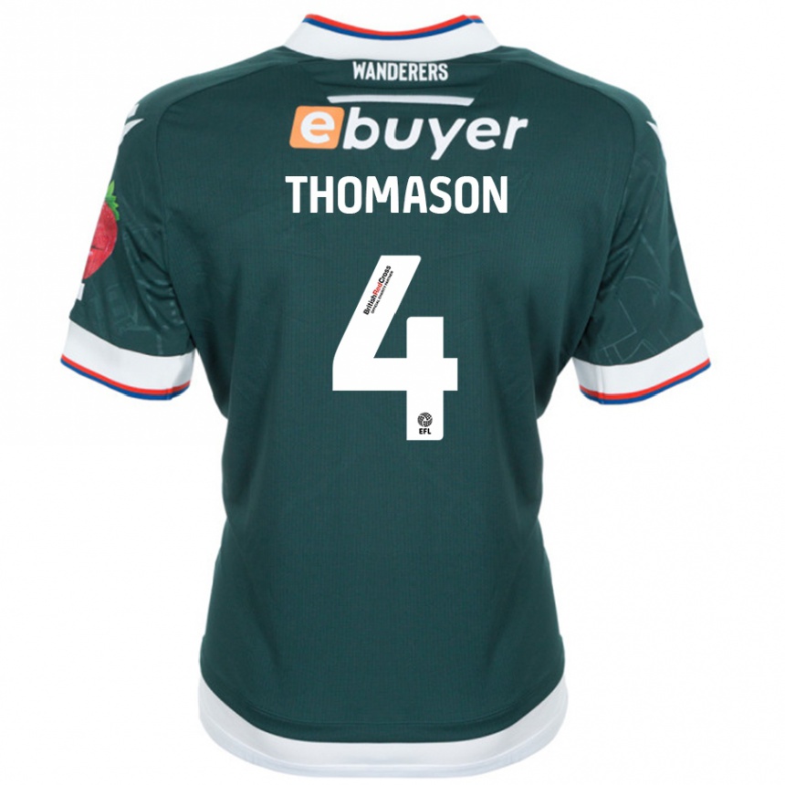 Férfi Labdarúgás George Thomason #4 Sötétzöld Idegenbeli Jersey 2024/25 Mez Póló Ing