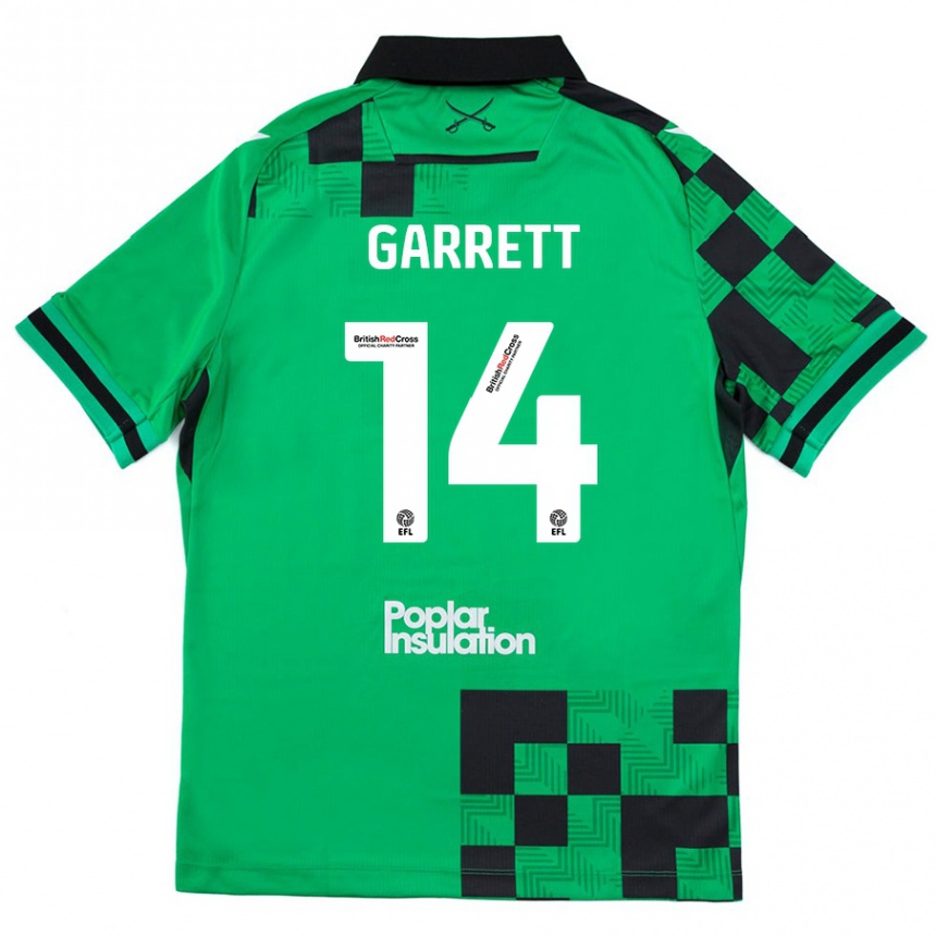 Férfi Labdarúgás Jake Garrett #14 Zöld Fekete Idegenbeli Jersey 2024/25 Mez Póló Ing