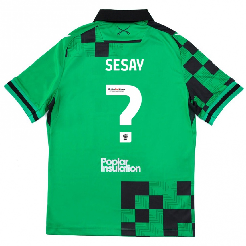 Férfi Labdarúgás Malik Sesay #0 Zöld Fekete Idegenbeli Jersey 2024/25 Mez Póló Ing