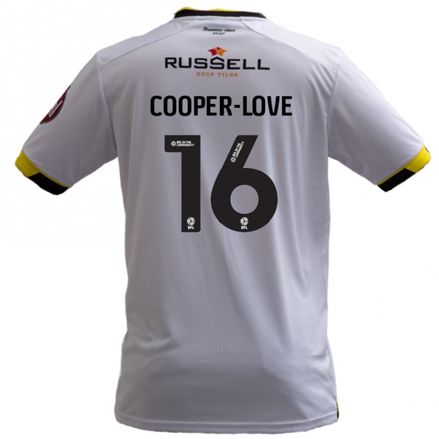 Férfi Labdarúgás Jack Cooper-Love #16 Fehér Idegenbeli Jersey 2024/25 Mez Póló Ing