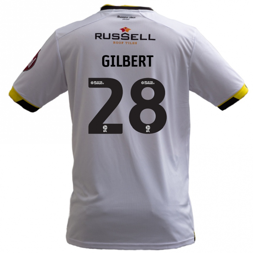 Férfi Labdarúgás Cameron Gilbert #28 Fehér Idegenbeli Jersey 2024/25 Mez Póló Ing