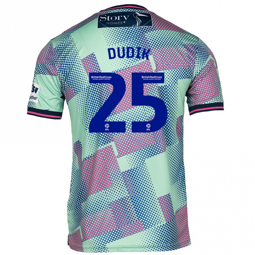 Férfi Labdarúgás Anton Dudik #25 Zöld Idegenbeli Jersey 2024/25 Mez Póló Ing