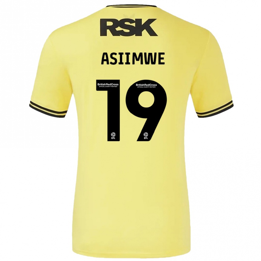 Férfi Labdarúgás Nathan Asiimwe #19 Sárga Fekete Idegenbeli Jersey 2024/25 Mez Póló Ing