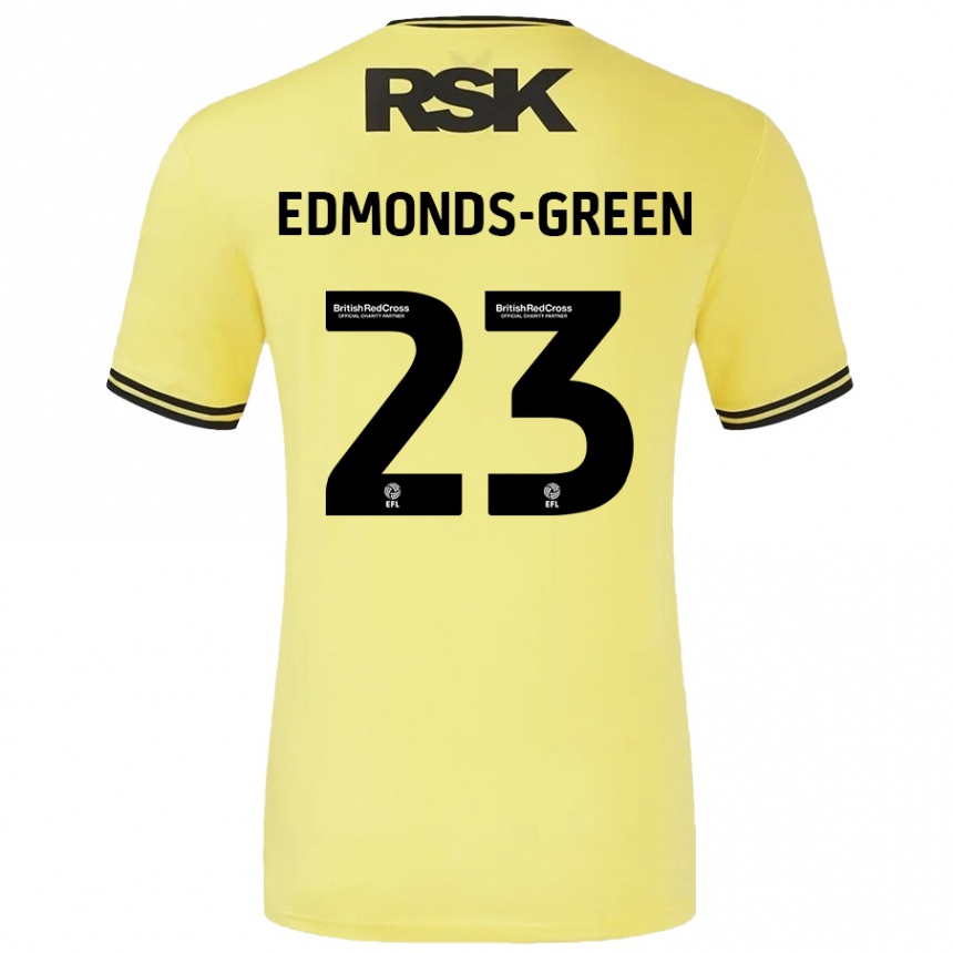 Férfi Labdarúgás Rarmani Edmonds-Green #23 Sárga Fekete Idegenbeli Jersey 2024/25 Mez Póló Ing