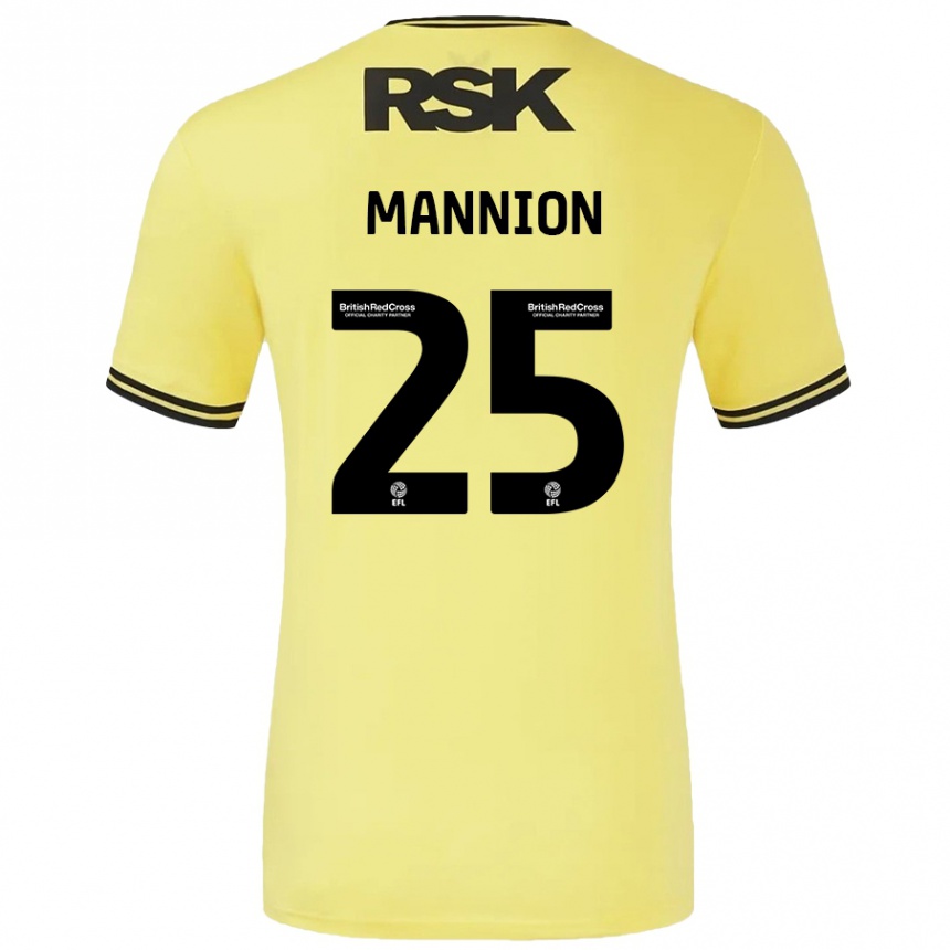 Férfi Labdarúgás Will Mannion #25 Sárga Fekete Idegenbeli Jersey 2024/25 Mez Póló Ing