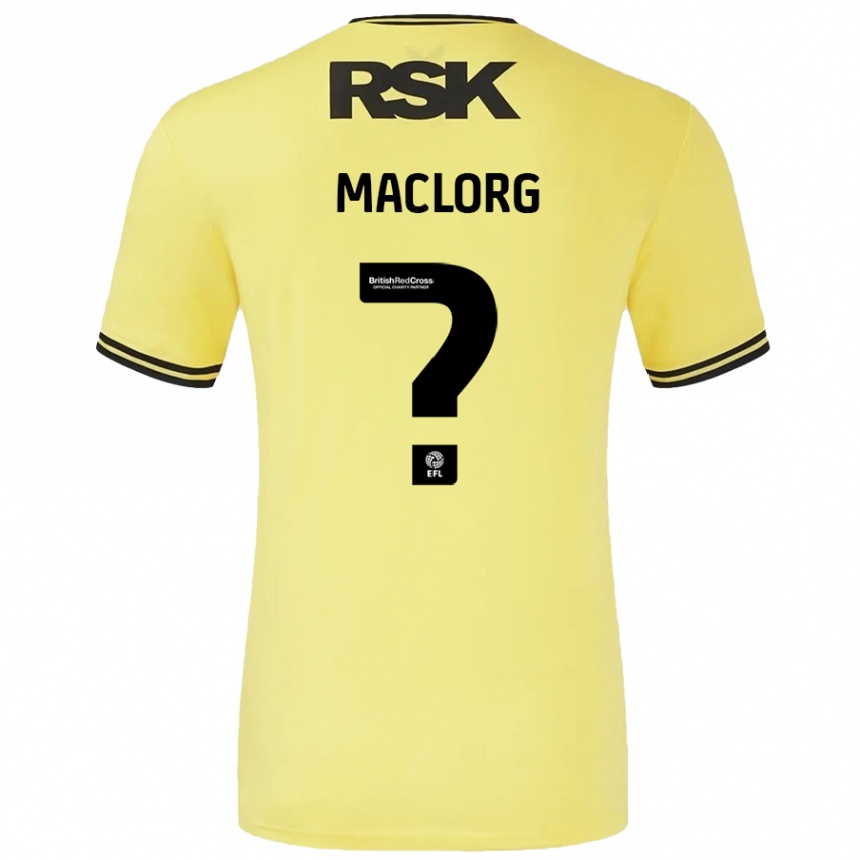 Férfi Labdarúgás Lennon Maclorg #0 Sárga Fekete Idegenbeli Jersey 2024/25 Mez Póló Ing