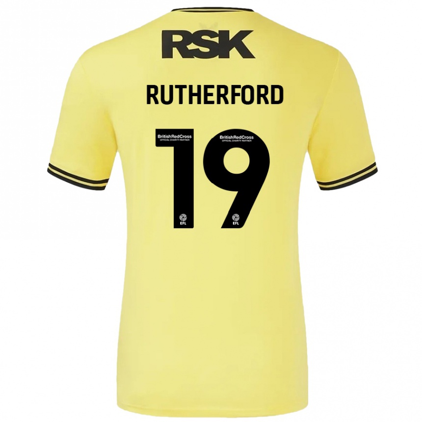 Férfi Labdarúgás Ella Rutherford #19 Sárga Fekete Idegenbeli Jersey 2024/25 Mez Póló Ing