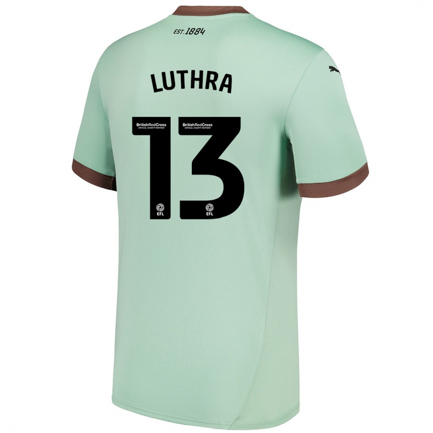 Férfi Labdarúgás Rohan Luthra #13 Halványzöld Idegenbeli Jersey 2024/25 Mez Póló Ing