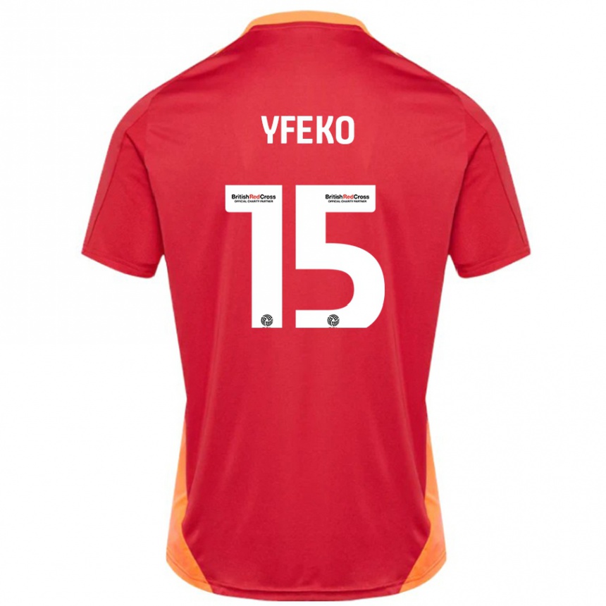 Férfi Labdarúgás Johnly Yfeko #15 Kék Törtfehér Idegenbeli Jersey 2024/25 Mez Póló Ing