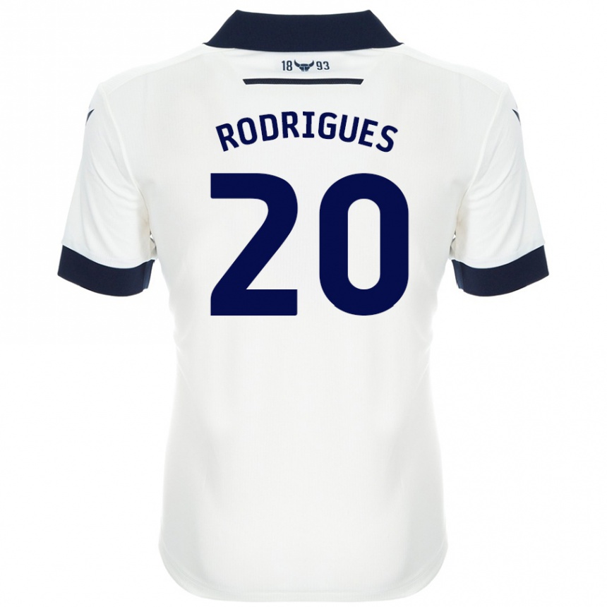 Férfi Labdarúgás Rúben Rodrigues #20 Fehér Sötétkék Idegenbeli Jersey 2024/25 Mez Póló Ing