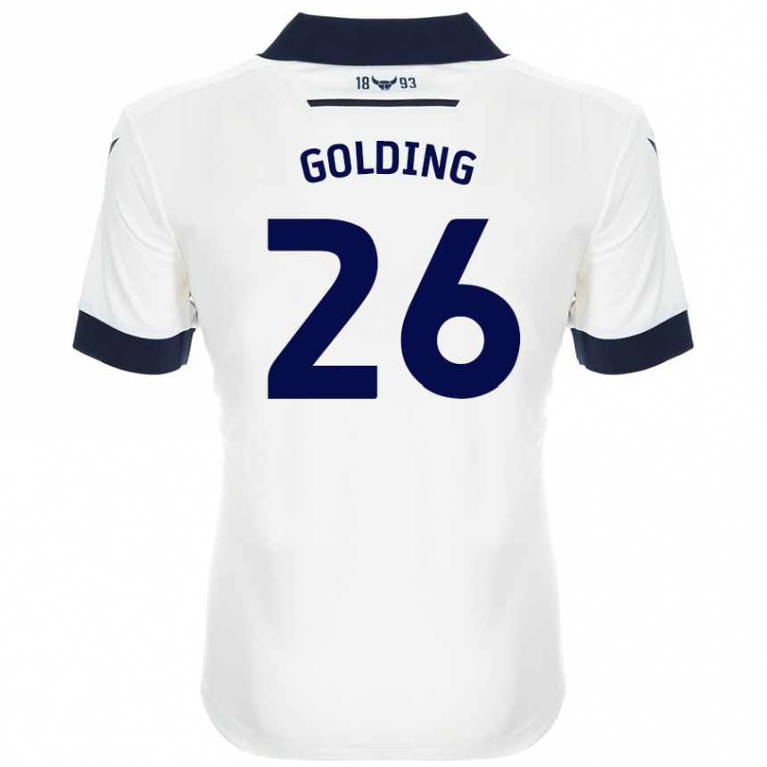 Férfi Labdarúgás James Golding #26 Fehér Sötétkék Idegenbeli Jersey 2024/25 Mez Póló Ing