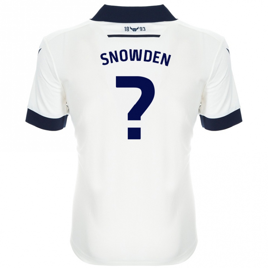 Férfi Labdarúgás Leo Snowden #0 Fehér Sötétkék Idegenbeli Jersey 2024/25 Mez Póló Ing