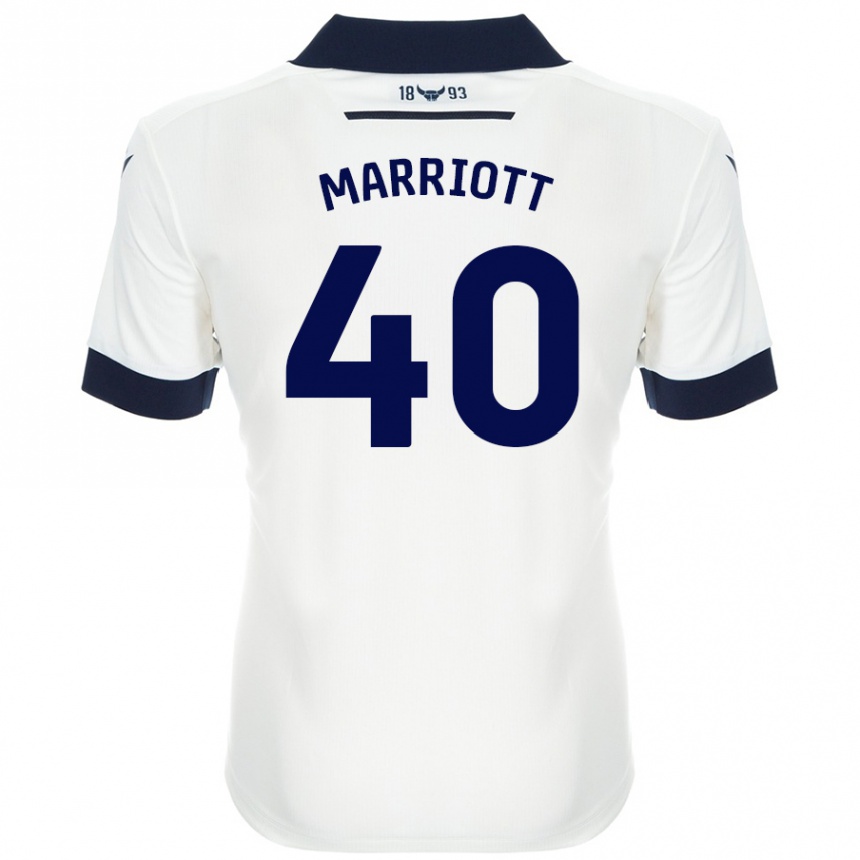 Férfi Labdarúgás Monty Marriott #40 Fehér Sötétkék Idegenbeli Jersey 2024/25 Mez Póló Ing