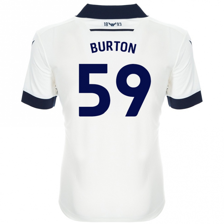 Férfi Labdarúgás Kasway Burton #59 Fehér Sötétkék Idegenbeli Jersey 2024/25 Mez Póló Ing