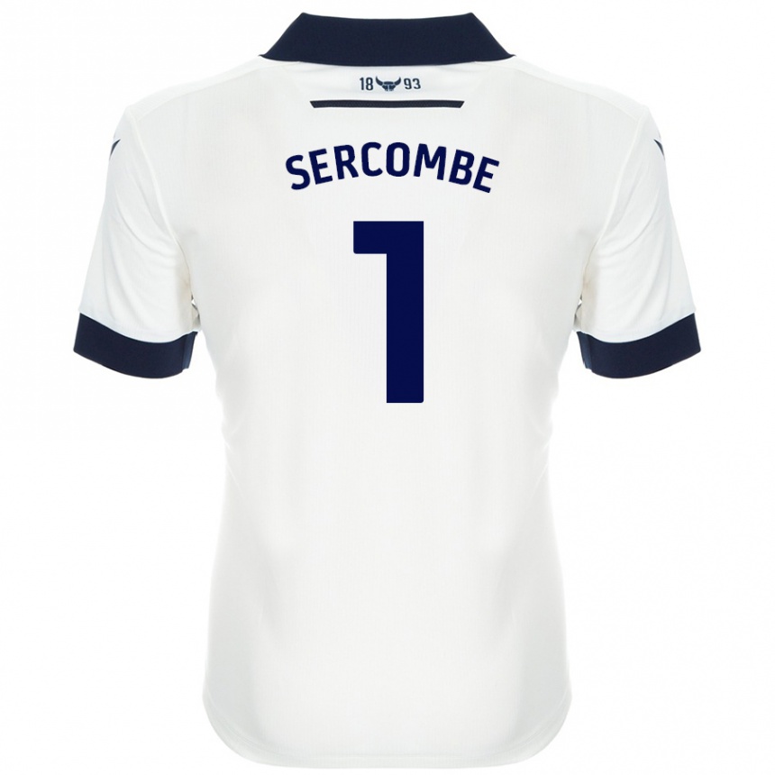 Férfi Labdarúgás Paris Sercombe #1 Fehér Sötétkék Idegenbeli Jersey 2024/25 Mez Póló Ing