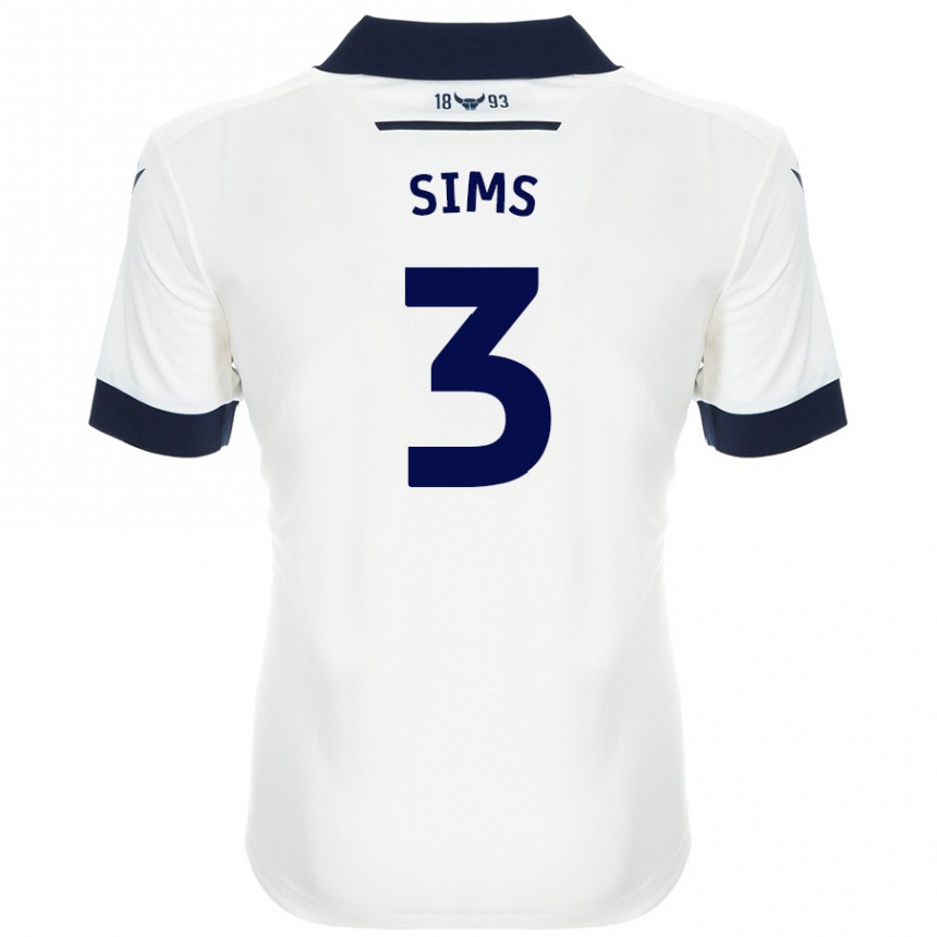 Férfi Labdarúgás Gemma Sims #3 Fehér Sötétkék Idegenbeli Jersey 2024/25 Mez Póló Ing