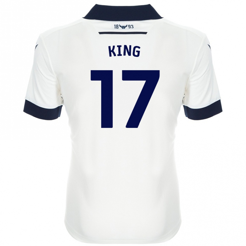 Férfi Labdarúgás Sarah King #17 Fehér Sötétkék Idegenbeli Jersey 2024/25 Mez Póló Ing