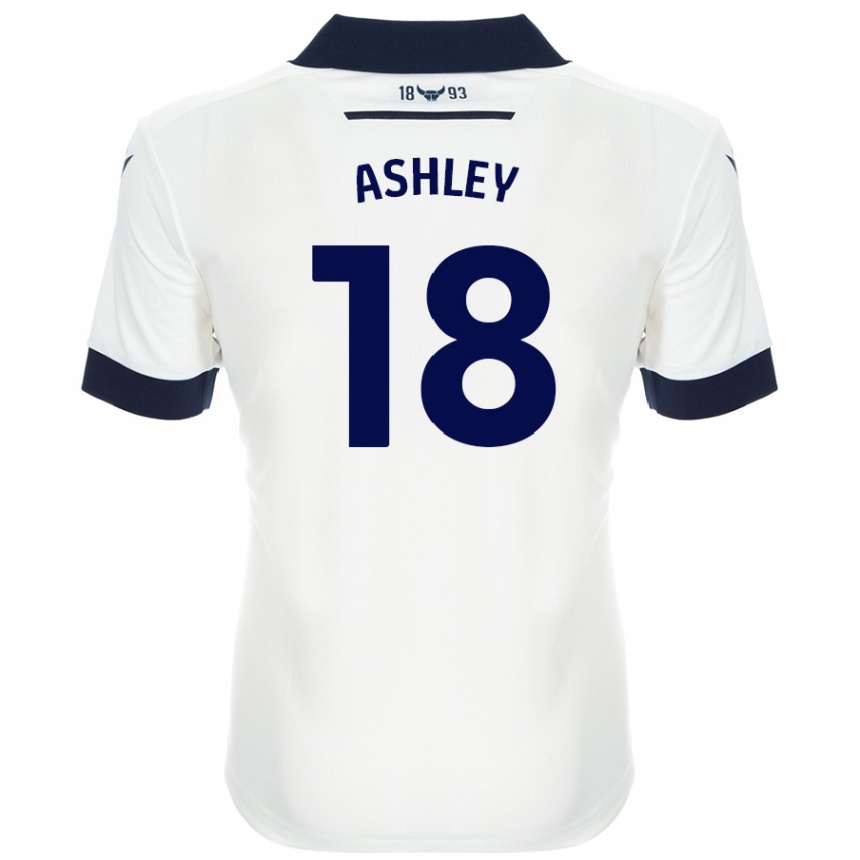 Férfi Labdarúgás Alex Ashley #18 Fehér Sötétkék Idegenbeli Jersey 2024/25 Mez Póló Ing