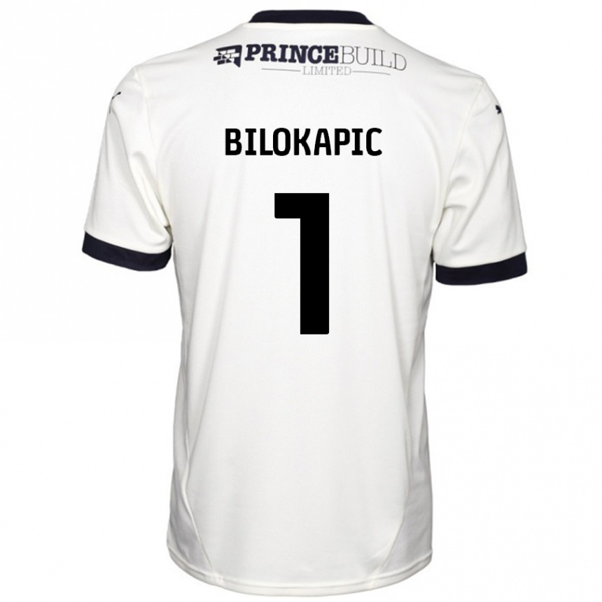 Férfi Labdarúgás Nicholas Bilokapic #1 Törtfehér Fekete Idegenbeli Jersey 2024/25 Mez Póló Ing