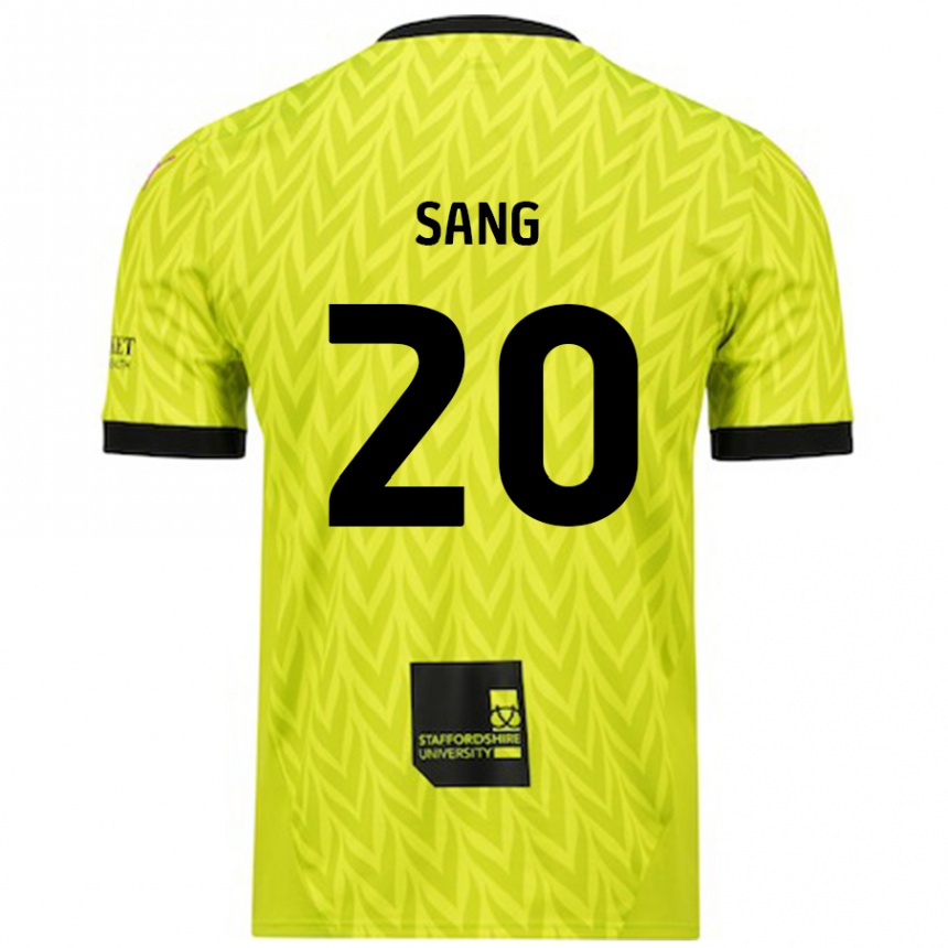 Férfi Labdarúgás Tom Sang #20 Fluoreszkáló Zöld Idegenbeli Jersey 2024/25 Mez Póló Ing