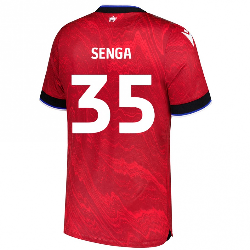 Férfi Labdarúgás Jack Senga #35 Piros Fekete Idegenbeli Jersey 2024/25 Mez Póló Ing