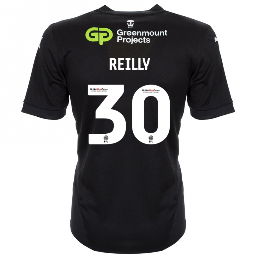 Férfi Labdarúgás Jack Reilly #30 Fekete Idegenbeli Jersey 2024/25 Mez Póló Ing