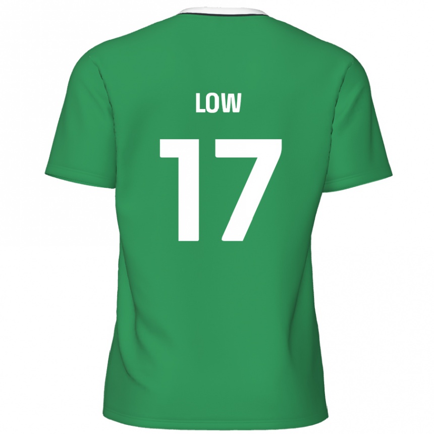 Férfi Labdarúgás Joe Low #17 Zöld Fehér Csíkok Idegenbeli Jersey 2024/25 Mez Póló Ing