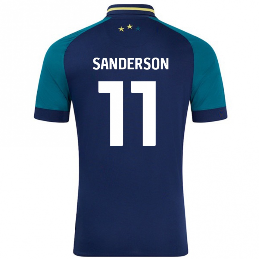 Férfi Labdarúgás Brittany Sanderson #11 Navy Sötétzöld Idegenbeli Jersey 2024/25 Mez Póló Ing