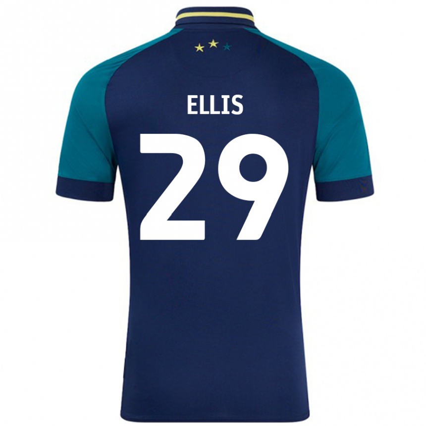 Férfi Labdarúgás Molly Ellis #29 Navy Sötétzöld Idegenbeli Jersey 2024/25 Mez Póló Ing