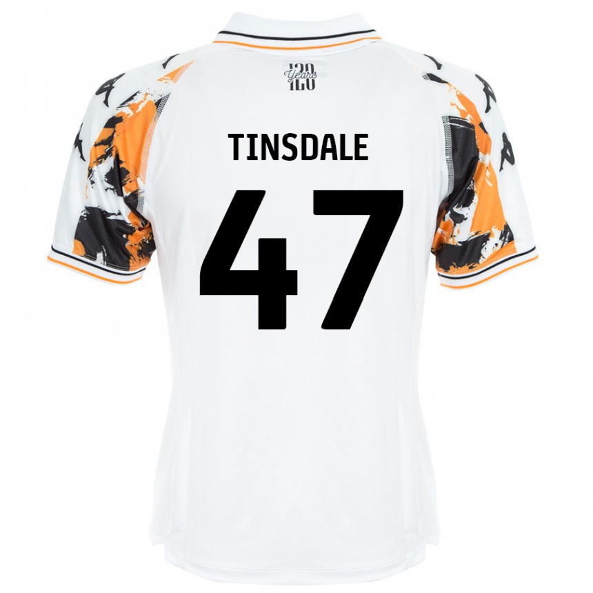 Férfi Labdarúgás Nathan Tinsdale #47 Fehér Idegenbeli Jersey 2024/25 Mez Póló Ing