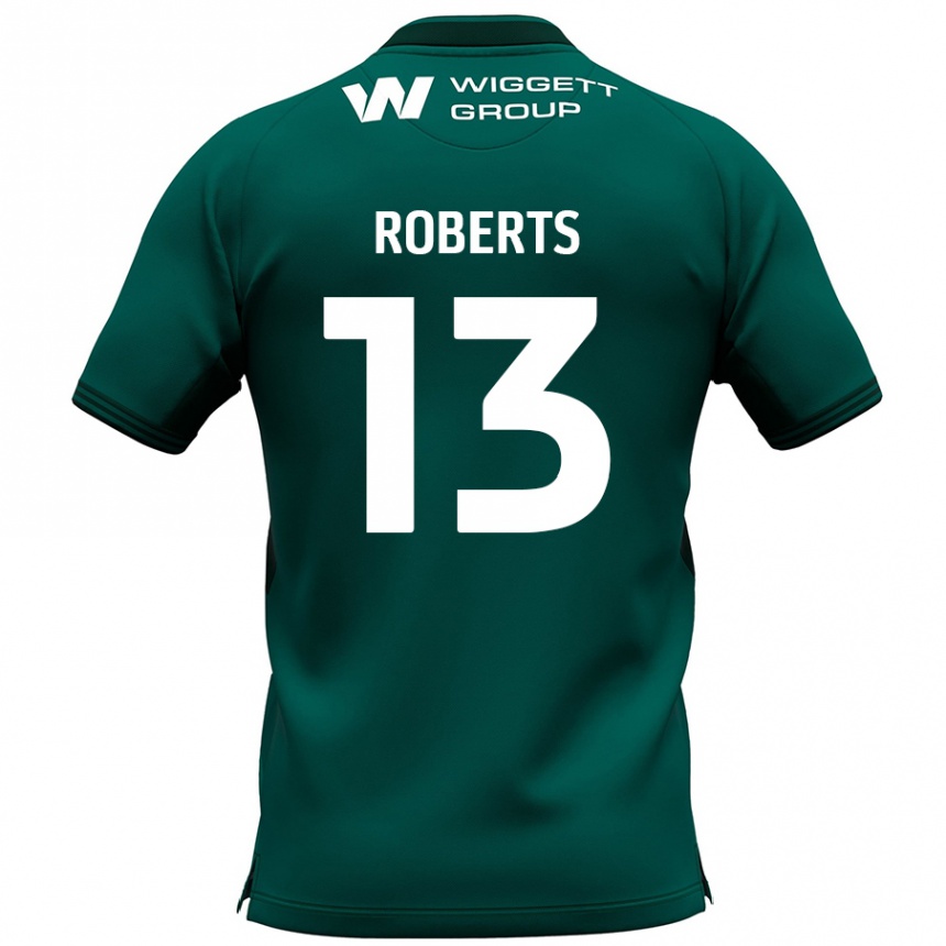 Férfi Labdarúgás Liam Roberts #13 Zöld Idegenbeli Jersey 2024/25 Mez Póló Ing