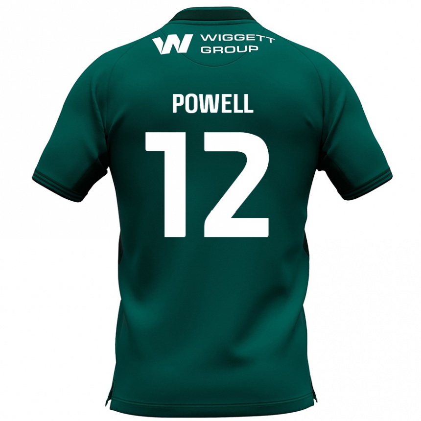 Férfi Labdarúgás Beth Powell #12 Zöld Idegenbeli Jersey 2024/25 Mez Póló Ing